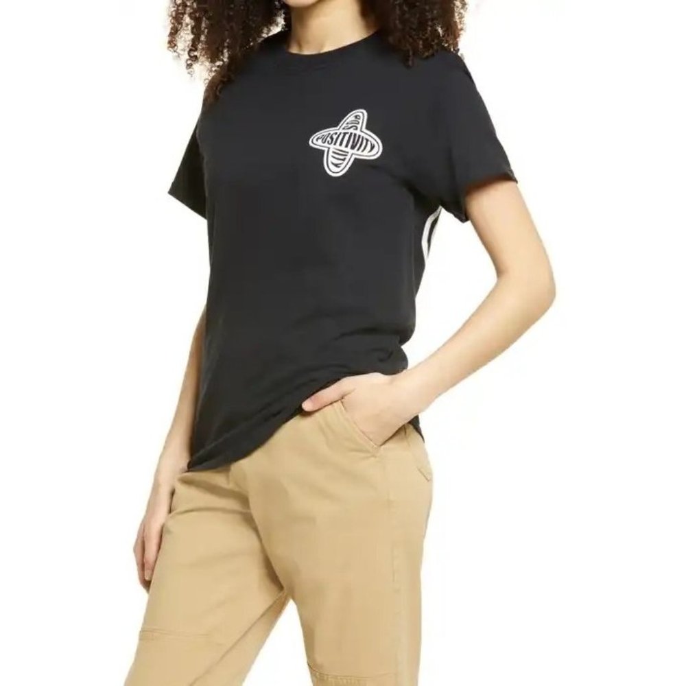 NWT Petals And Peacocks Gender Inclusive Positivity Graphic Tee